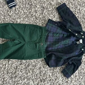 Ralph Lauren Kids Green Pants and button up shirt 3-6month baby